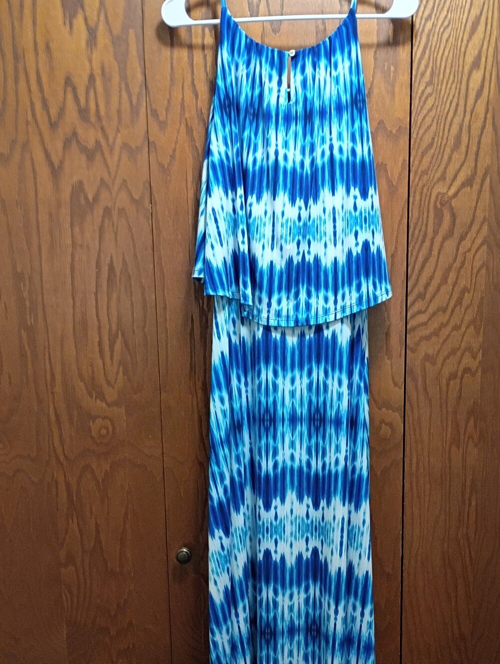 Calvin Klein Blue Tie-Dye Maxi Dress